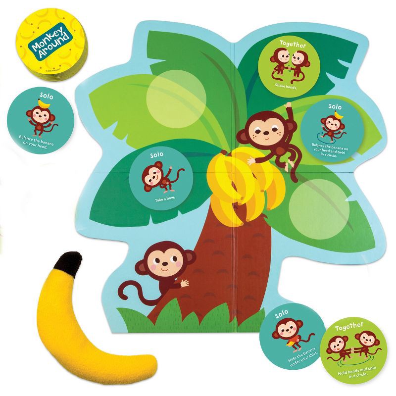 slide 4 of 9, Peaceable kingdom Monkey Around Board Game: Educational Fun with Cards & Figures for 2+ Players, 30+ Minutes of Play, 1 ct