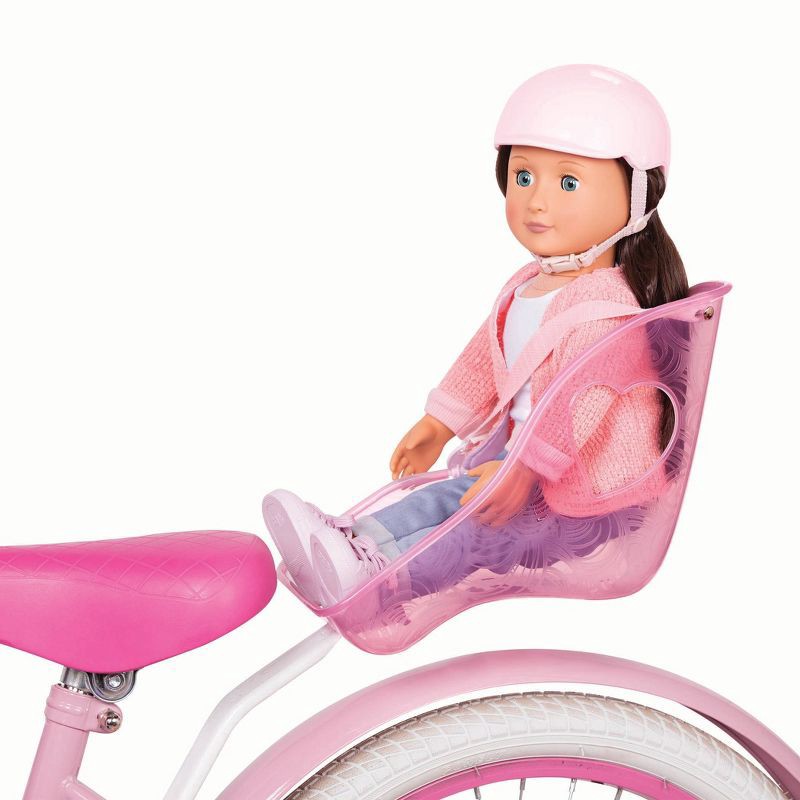 slide 2 of 3, Our Generation Carry Me Doll Bike Seat Carrier & Pink Helmet Accessory Set for 18'' Dolls, 1 ct