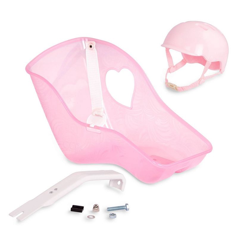 slide 3 of 3, Our Generation Carry Me Doll Bike Seat Carrier & Pink Helmet Accessory Set for 18'' Dolls, 1 ct