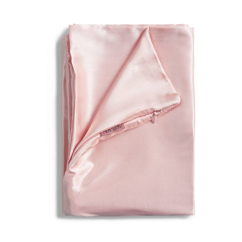 slide 3 of 5, Kitsch Satin Pillowcase - Pink, 1 ct