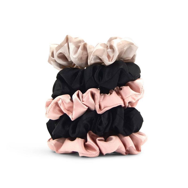 slide 5 of 5, Kitsch Assorted Satin Sleep Hair Scrunchies - 5ct, 5 ct