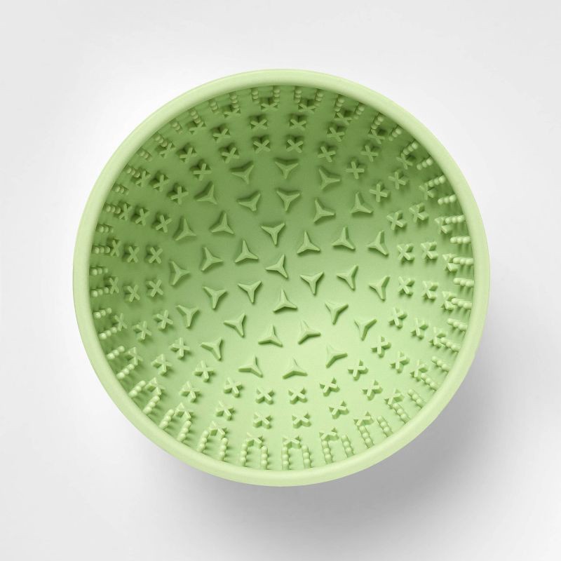 slide 2 of 3, Lick Mat Slow Feed Soother Wobble Dog Bowl - 4 Cups - Green - Boots & Barkley™, 1 ct