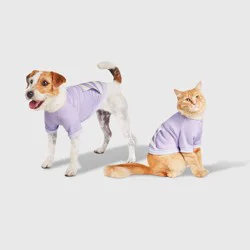 Lightweight Funnel Neck with Stripe Pocket Dog and Cat Sweatshirt - Boots & Barkley™ Purple XS