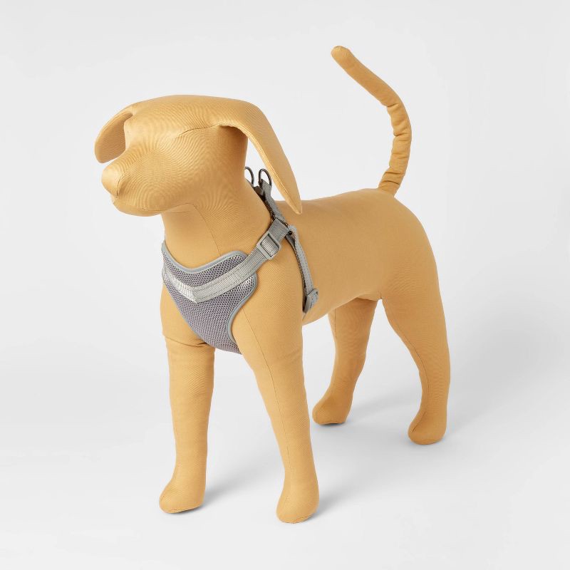 slide 2 of 4, Reflective Basic Mesh Dog Harness - M - Gray - Boots & Barkley™, 1 ct