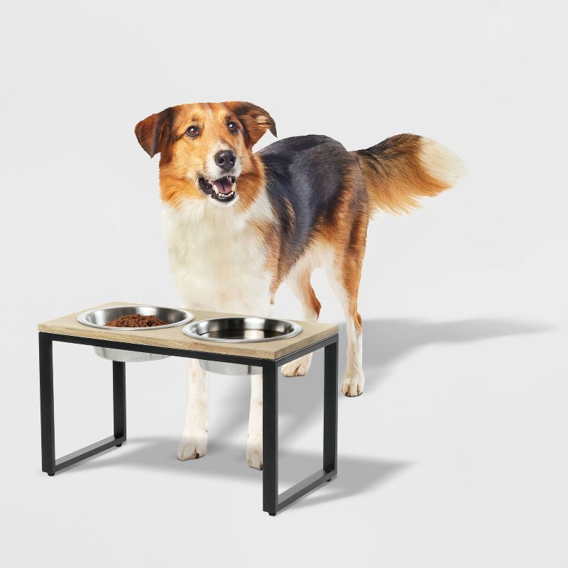 slide 2 of 3, 4 Cup Collapsible Tall Elevated Feeder Double Dog Bowl - Boots & Barkley™, 1 ct