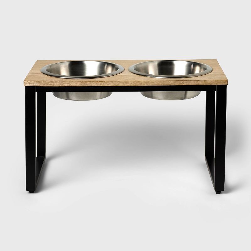 slide 1 of 3, 4 Cup Collapsible Tall Elevated Feeder Double Dog Bowl - Boots & Barkley™, 1 ct