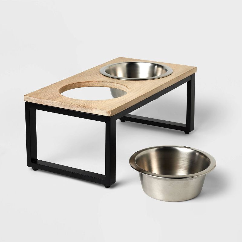 slide 3 of 3, 2 Cup Collapsible Short Elevated Feeder Double Cat & Dog Bowl - Boots & Barkley™, 1 ct