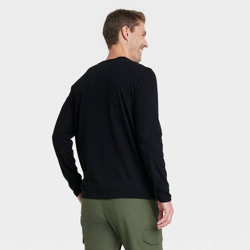 slide 2 of 3, Men's Every Wear Long Sleeve T-Shirt - Goodfellow & Co™ Black M, 1 ct