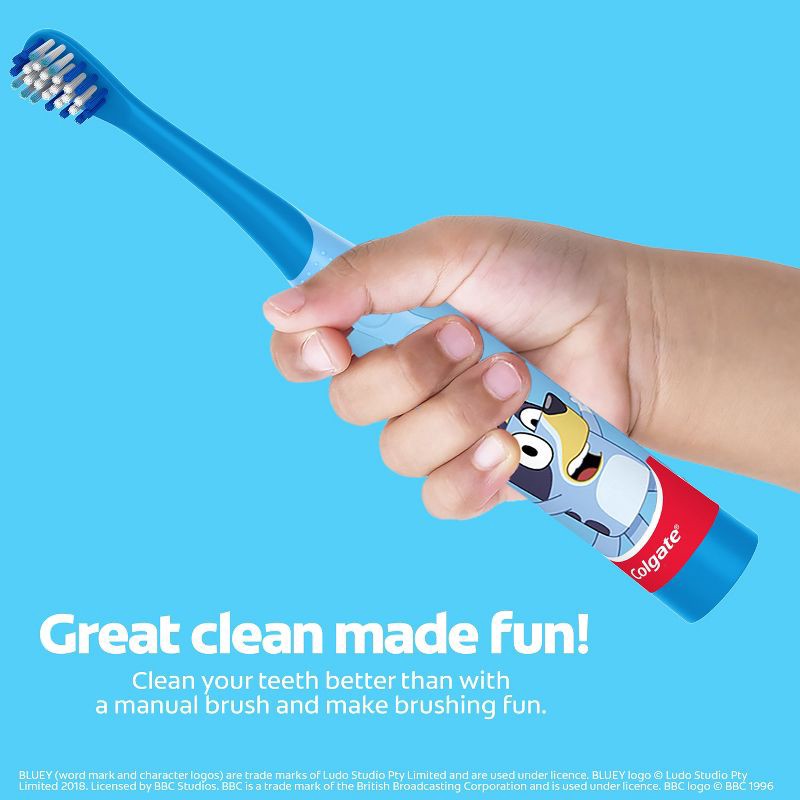 slide 7 of 13, Colgate Kids' Battery Toothbrush - Bluey, 1 ct