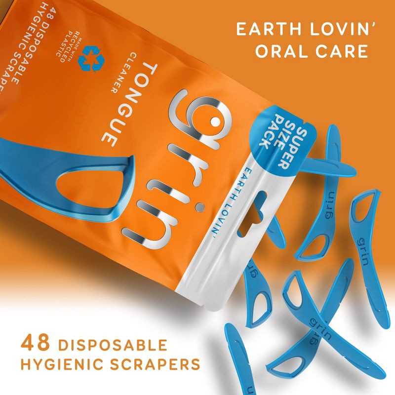 slide 10 of 11, Grin Oral Care Tongue Cleaner - 48ct, 48 ct