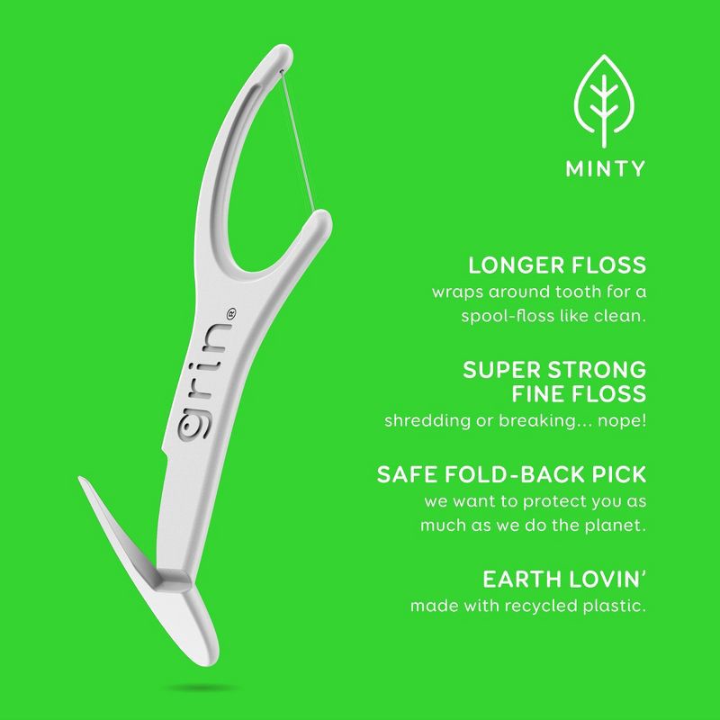 slide 3 of 7, Grin Oral Care Fine Flosspyx - 150ct, 150 ct