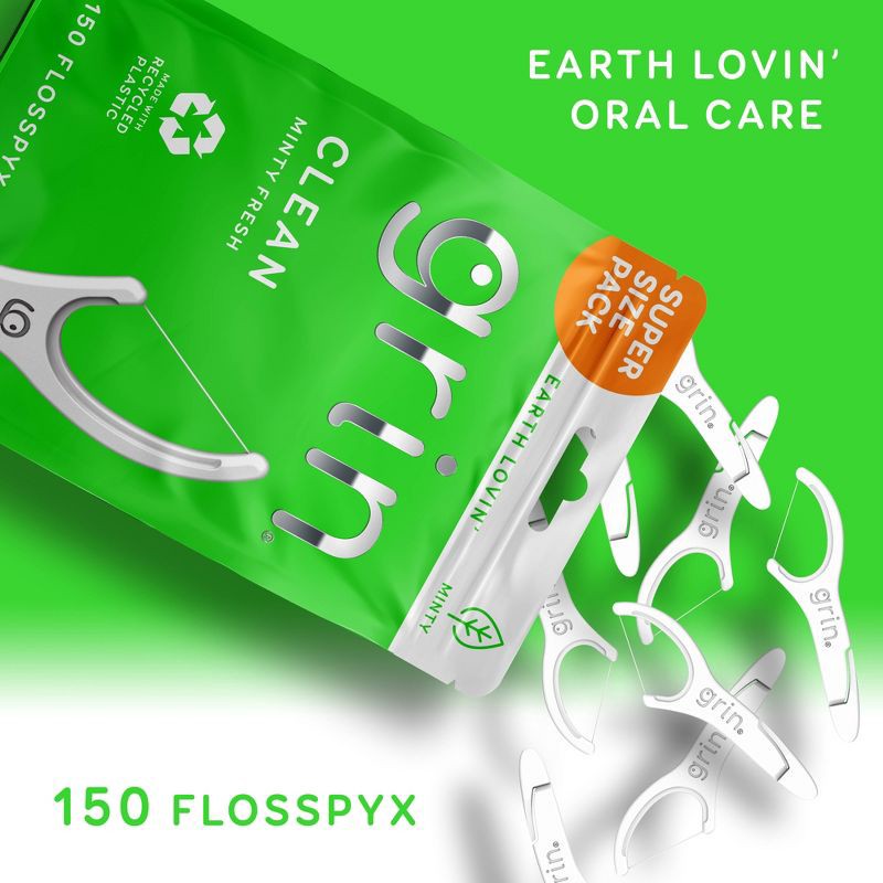 slide 7 of 7, Grin Oral Care Fine Flosspyx - 150ct, 150 ct