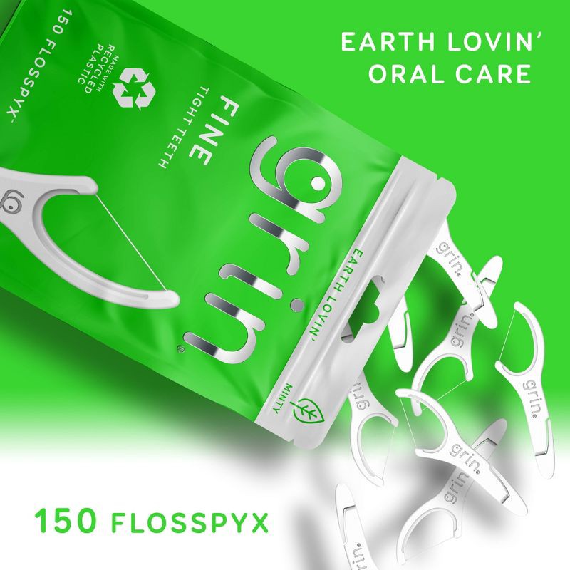 slide 9 of 9, Grin Oral Care Fine Flosspyx - 150ct, 150 ct