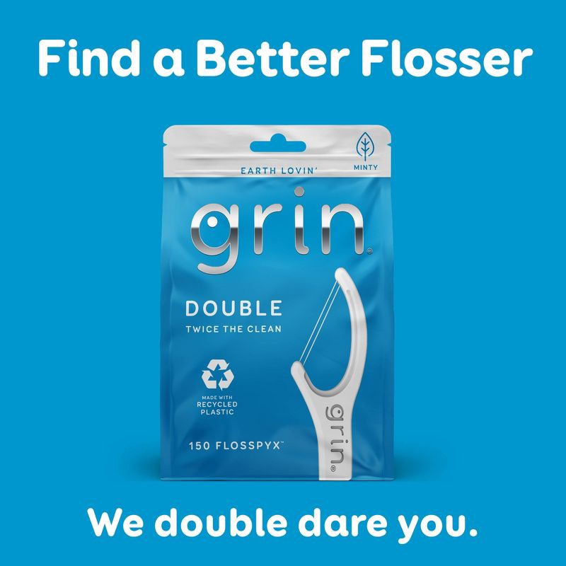 slide 7 of 9, Grin Oral Care Double Floss Picks - 150ct, 150 ct