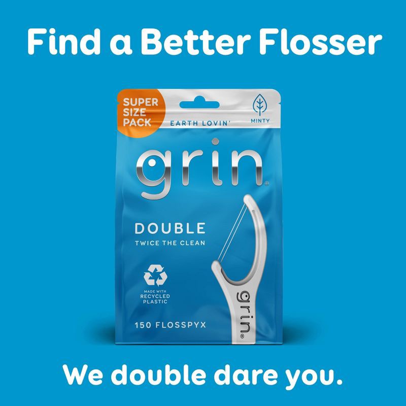 slide 7 of 9, Grin Oral Care Double Floss Picks - 150ct, 150 ct
