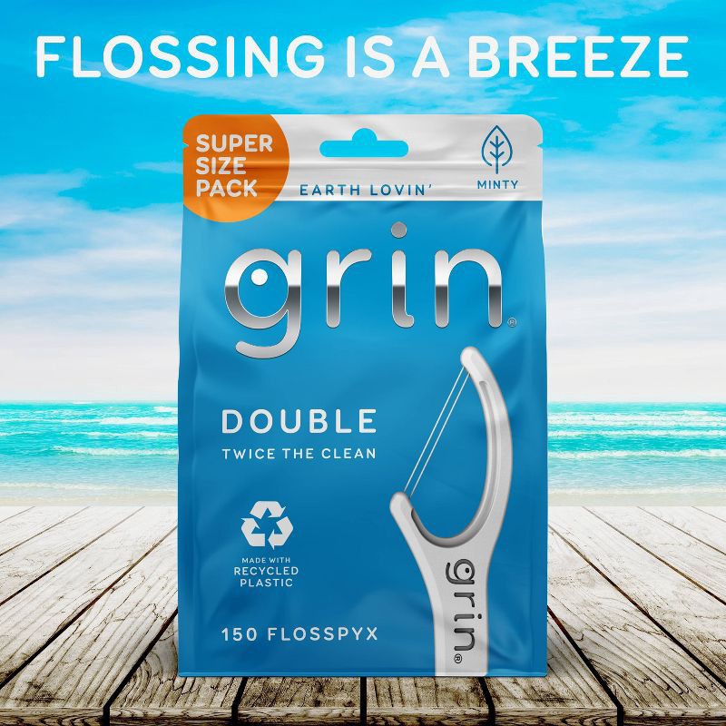 slide 8 of 9, Grin Oral Care Double Floss Picks - 150ct, 150 ct