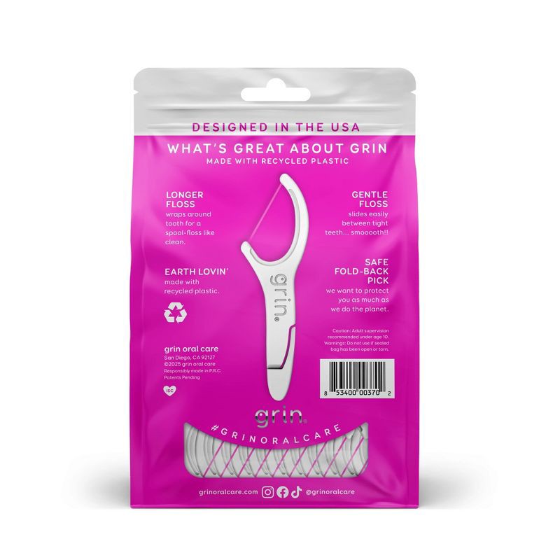 slide 2 of 8, Grin Oral Care Smooth Floss Picks - 150ct, 150 ct