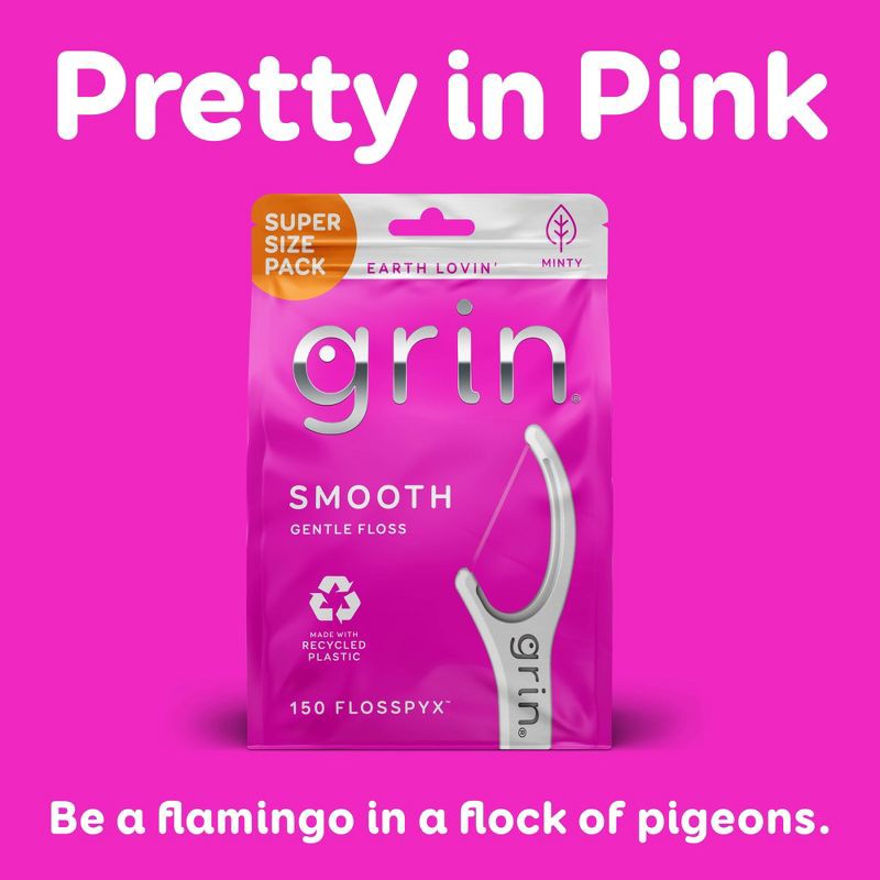 slide 6 of 8, Grin Oral Care Smooth Floss Picks - 150ct, 150 ct