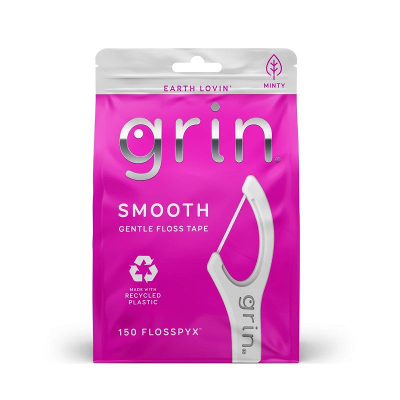 slide 1 of 9, Grin Oral Care Smooth Floss Picks - 150ct, 150 ct