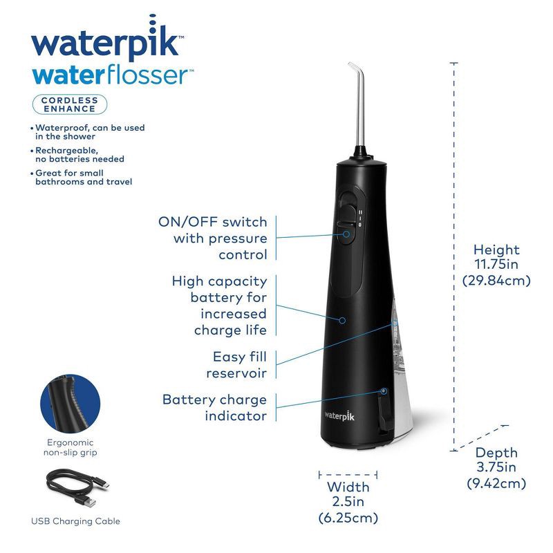 slide 5 of 11, Waterpik Cordless Enhance Water Flosser, 1 ct