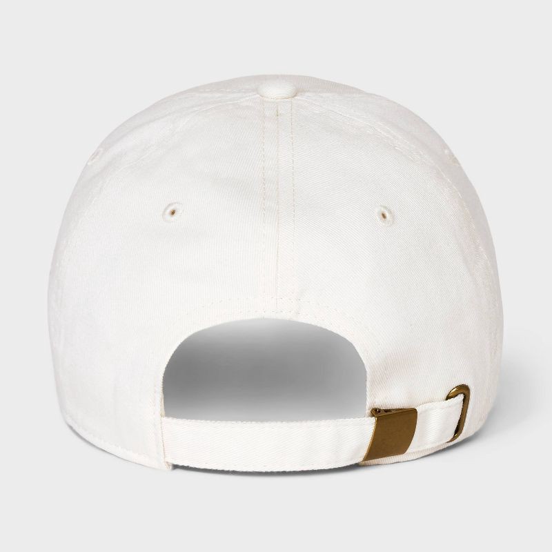 slide 3 of 4, Twill Baseball Hat - Universal Thread™ Cream: Cotton Midweight Adjustable Woven Cap, 1 ct