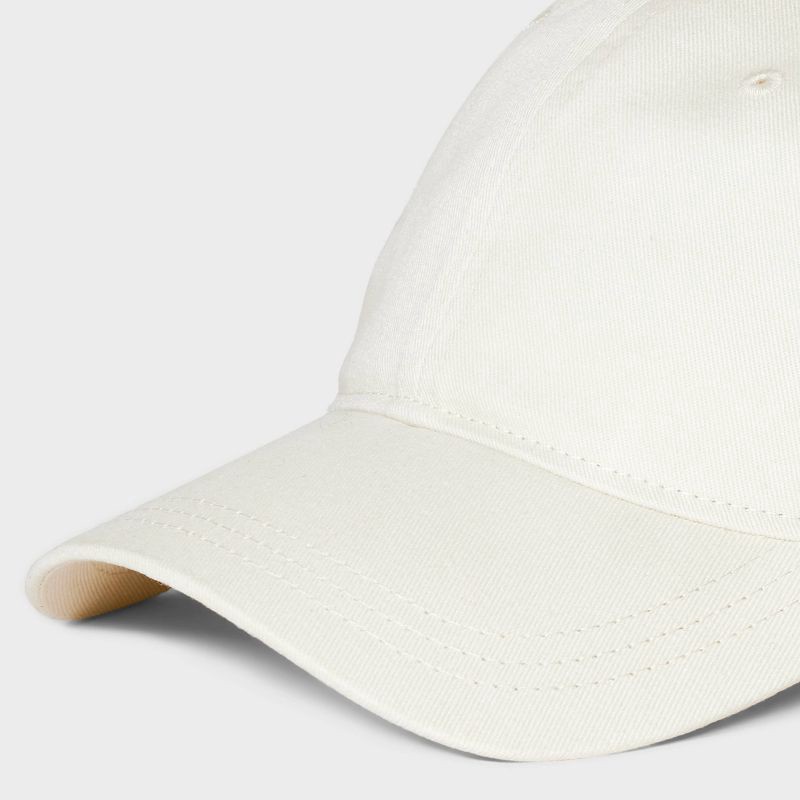 slide 4 of 4, Twill Baseball Hat - Universal Thread™ Cream: Cotton Midweight Adjustable Woven Cap, 1 ct