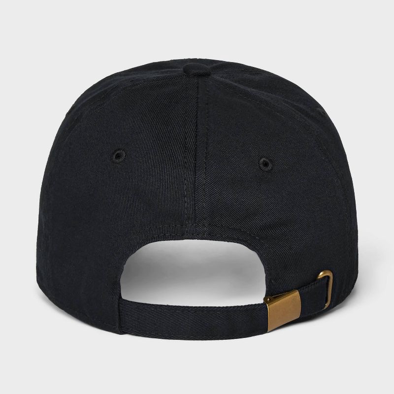 slide 3 of 4, Twill Baseball Hat - Universal Thread™ Black: Cotton, Adjustable, Midweight, Solid Pattern, One Size Fits Most, 1 ct
