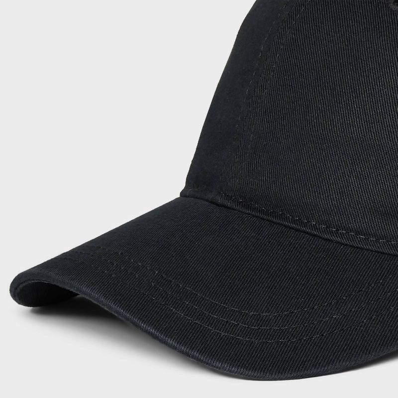 slide 4 of 4, Twill Baseball Hat - Universal Thread™ Black: Cotton, Adjustable, Midweight, Solid Pattern, One Size Fits Most, 1 ct
