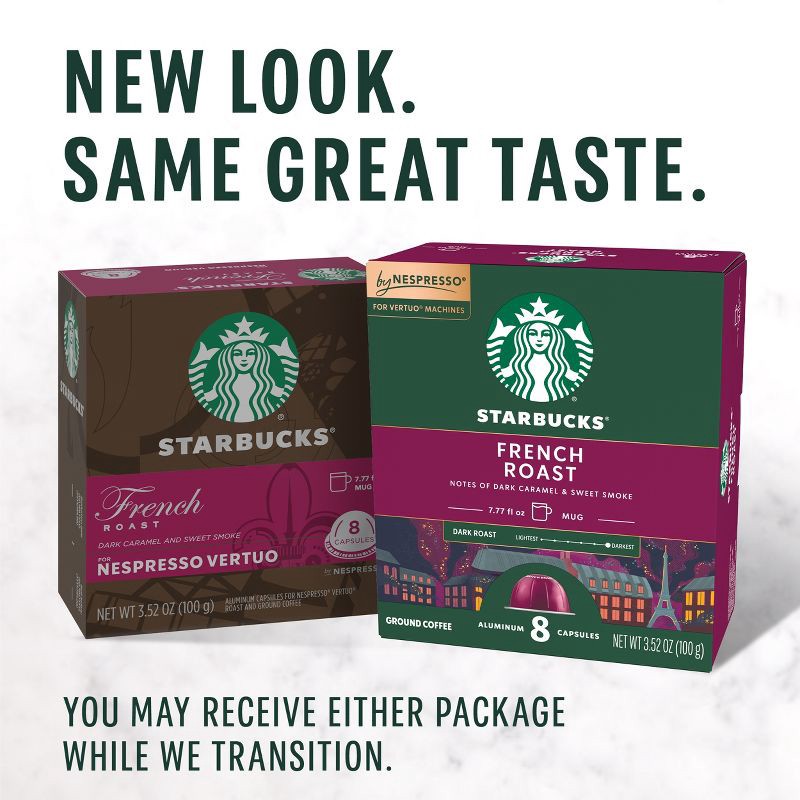 slide 3 of 9, Starbucks by Nespresso Vertuo Line French Dark Roast Coffee Pods - 8ct, 8 ct