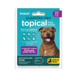 Sergeant's Guardian Pro Flea & Tick Topical Treatment for Dogs - 33-66 lbs - 3ct