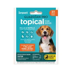 Sergeant's Guardian Pro Flea & Tick Topical Treatment for Dogs - 7-33 lbs - 3ct
