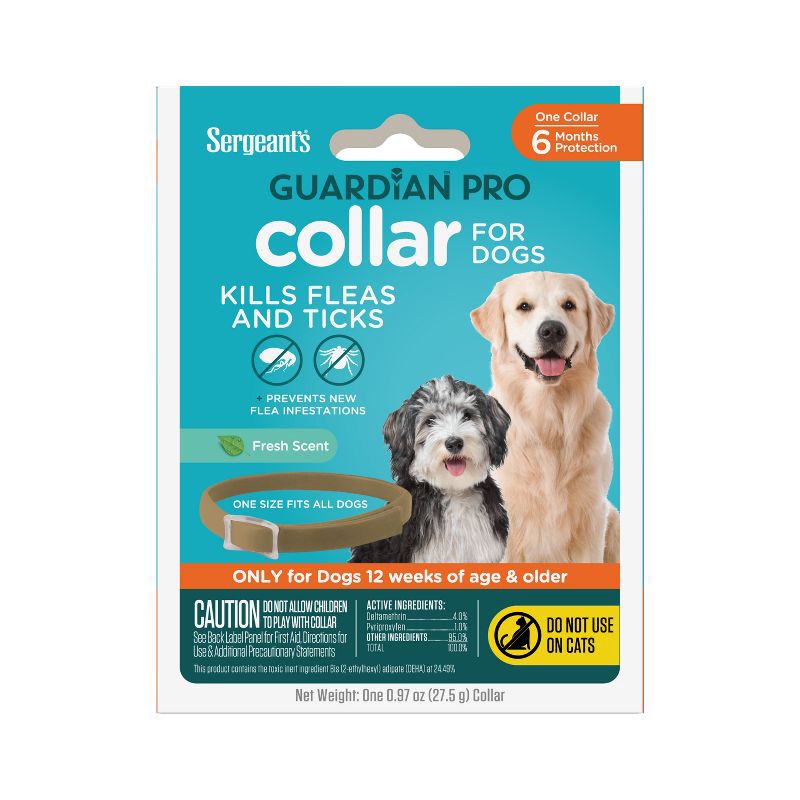 slide 1 of 5, Sergeant's Guardian Pro Flea & Tick Treatment Collar for Dogs, 1 ct