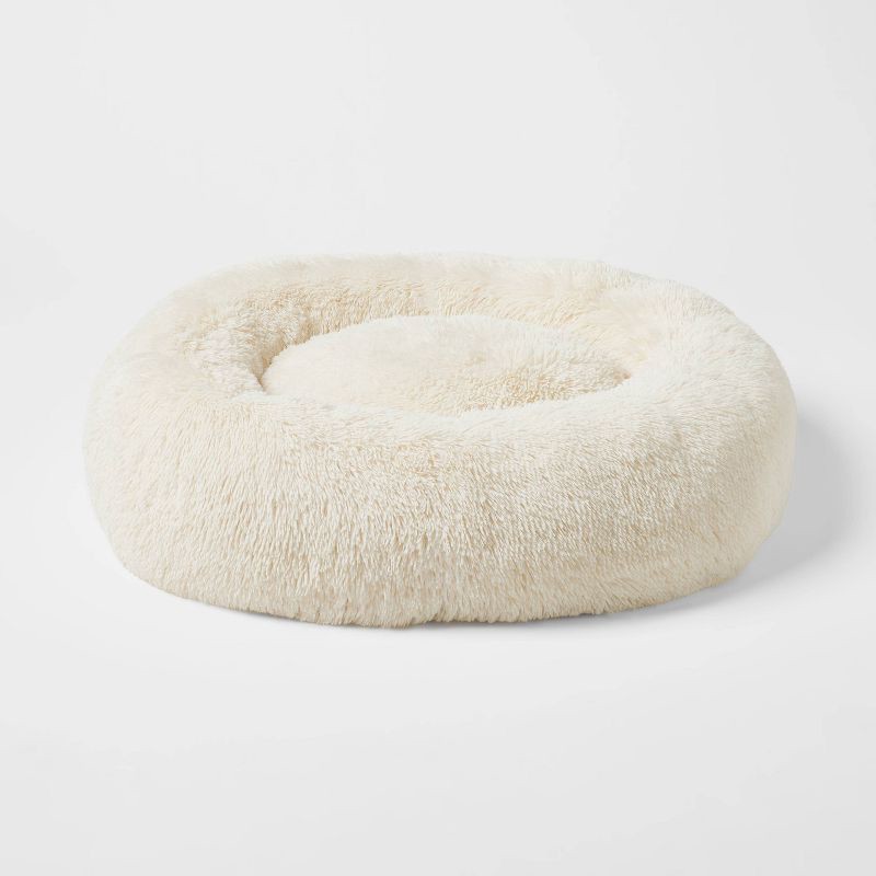 slide 1 of 3, Donut Bolster Dog Bed - Boots & Barkley™ - Cream - L, 1 ct