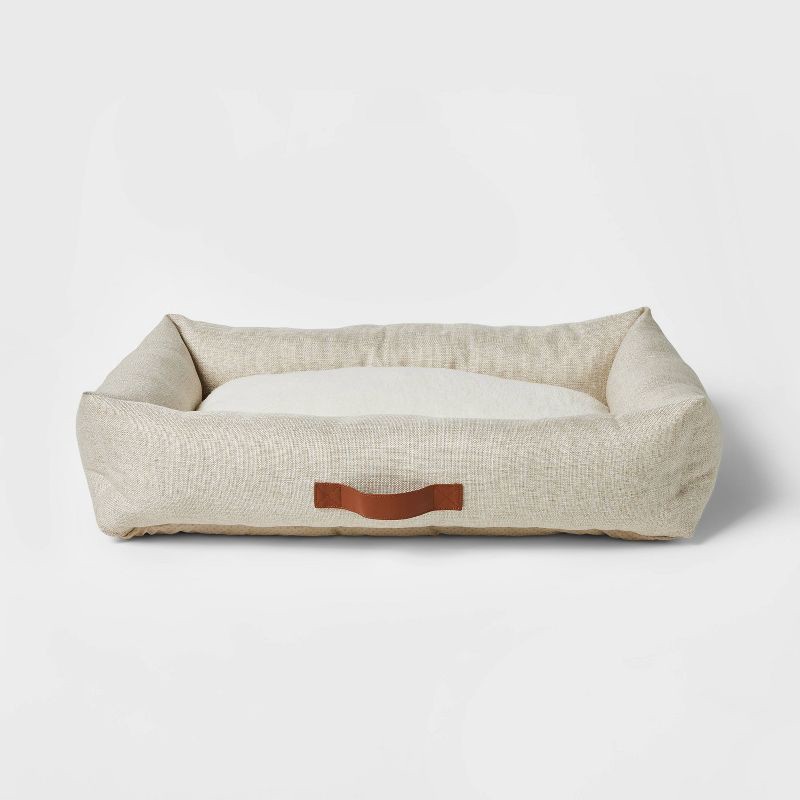 slide 1 of 3, Neutral 4-Sided Bolster Dog Bed - Boots & Barkley™ - Cream - L, 1 ct