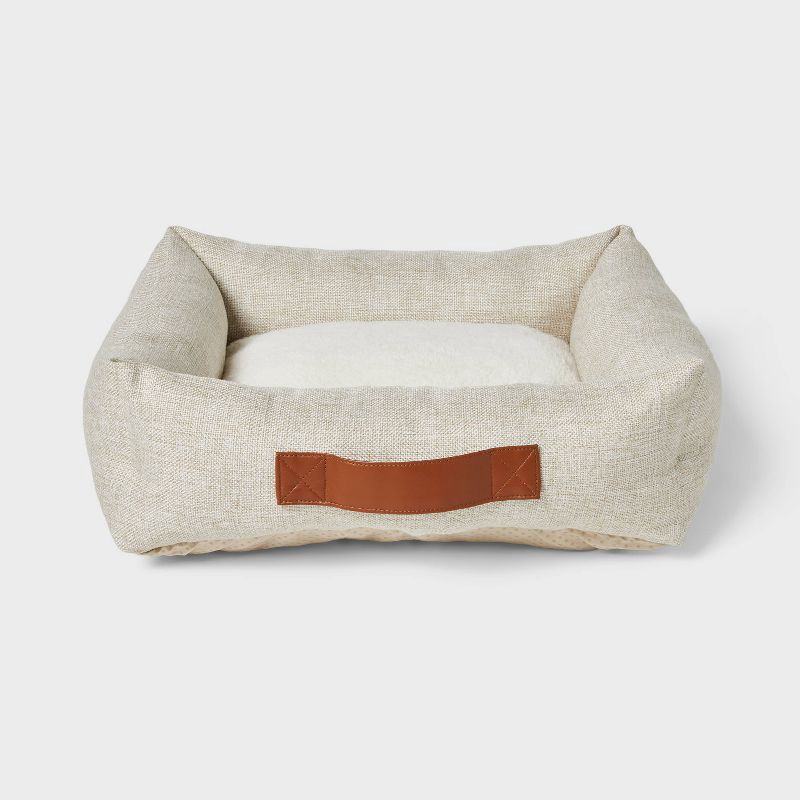 slide 1 of 3, Neutral 4-Sided Bolster Dog Bed - Boots & Barkley™ - Cream - S, 1 ct