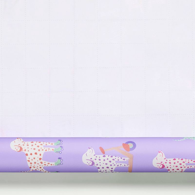 slide 3 of 3, 30"x96" Scooter Dogs Gift Wrap - Spritz™: Birthday Animal Theme, Purple, FSC Certified, 1 ct