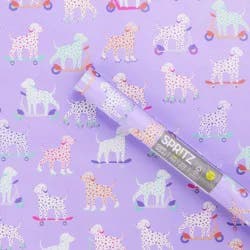 30"x96" Scooter Dogs Gift Wrap - Spritz™: Birthday Animal Theme, Purple,