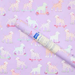 30"x96" Scooter Dogs Gift Wrap - Spritz™: Birthday Animal Theme, Purple,
