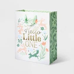 'Baby Hello Little One Woodlandsy' Large Cub Bag - Spritz™: Baby Shower Gift Bag, Multi-Colored, 12.75" Height