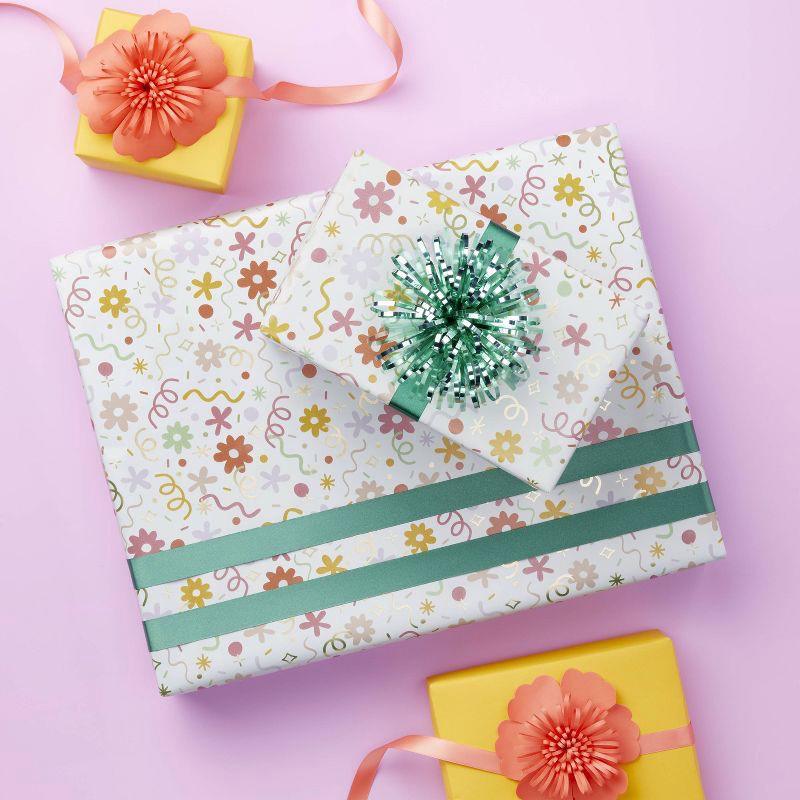 slide 2 of 3, 30"x96" Confetti Premium gift wrap - Spritz™: Polka Dots, Multi-Colored,, 1 ct