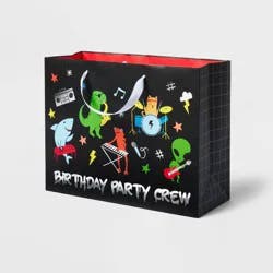 Birthday Vogue Rock Band Gift Bag - Spritz™: Multicolored Animal Pattern, Boys Birthday, 10"x12.75"x5"