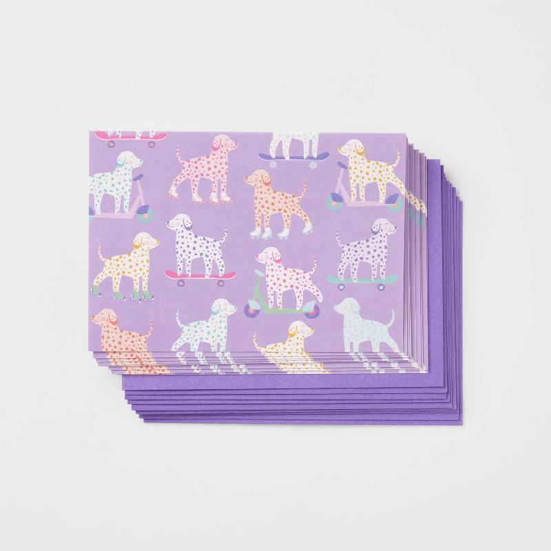 slide 1 of 3, 10ct Puppy Cards - Spritz™: Cute Dog Design, Thank You & Birthday, Blank Inside, Includes Envelopes, Purple, 10 Pack, 10 ct