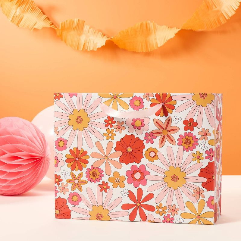 slide 2 of 3, Medium Gift Bag - Spritz™: Multicolored Floral Botanical Wedding Gift Bag, Medium Size, 10"x12.75"x5", 1 ct