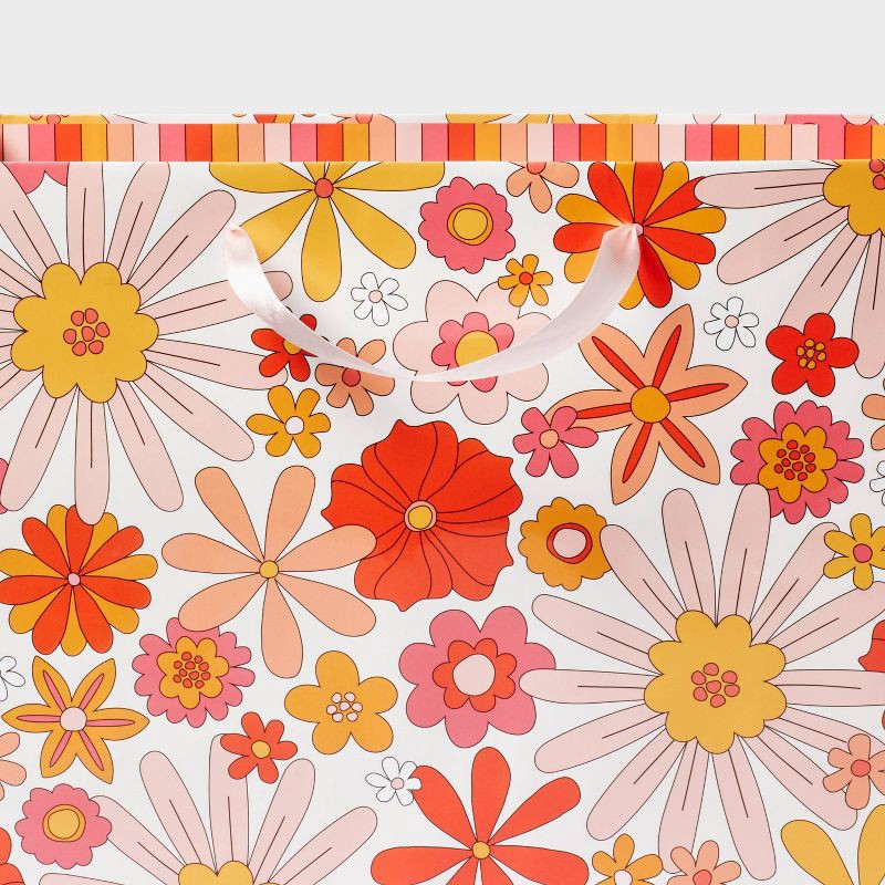 slide 3 of 3, Medium Gift Bag - Spritz™: Multicolored Floral Botanical Wedding Gift Bag, Medium Size, 10"x12.75"x5", 1 ct