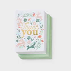 24ct Thank You Woodland Creatures Cards - Spritz™: Notecards & Envelopes, Botanical & Typography Design, All Occasions