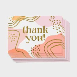 10ct Thank You Squiggles Cards - Spritz™: Abstract Multicolored Notes with Envelopes, Foil Accents, Card Pack