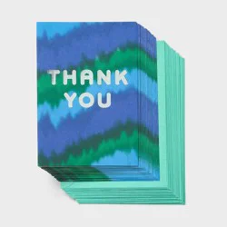 24ct Tie Dye Thank You Notes Card Set with Envelopes Blank Inside - Spritz™