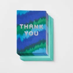 24ct Tie Dye Thank You Notes Card Set with Envelopes Blank Inside - Spritz™