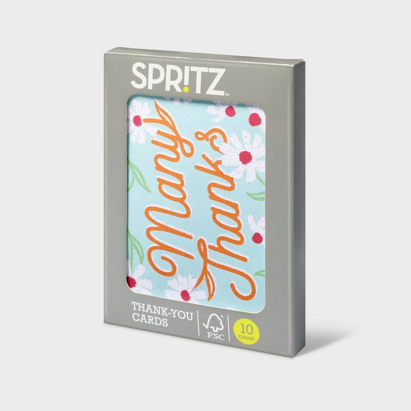 slide 3 of 3, 10ct 'Many Thanks' Cards - Spritz™, 10 ct