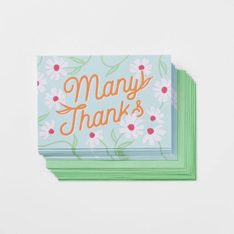 slide 1 of 3, 10ct 'Many Thanks' Cards - Spritz™, 10 ct